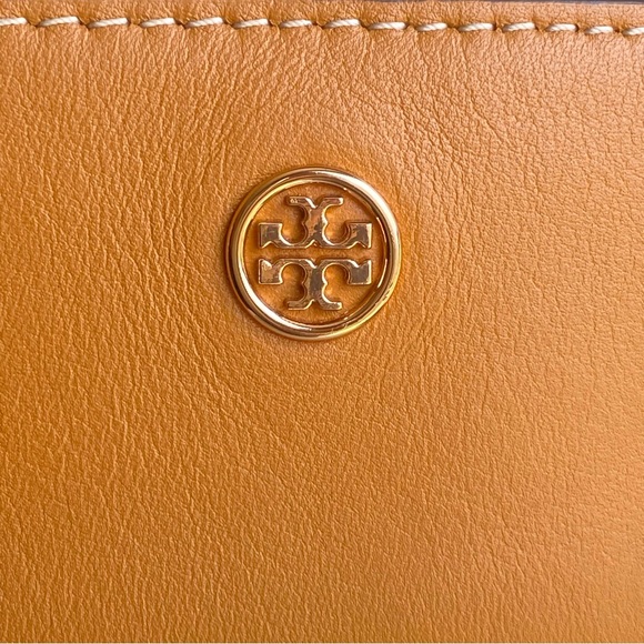 Tory Burch Tan & Brown Leather Canvas Bag - Picture 10 of 14